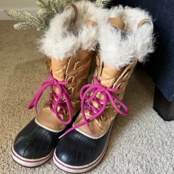 Sorel Women's Winter Boots - Tan, Black, and Pink - Picture 1 of 6
